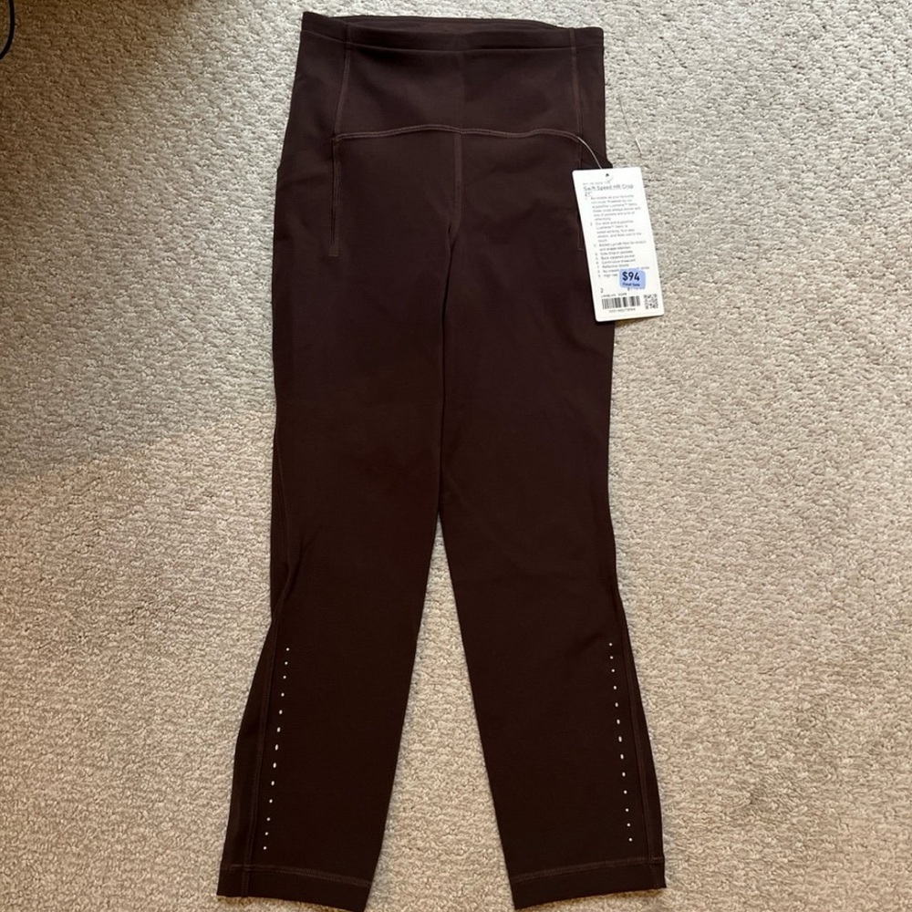 Lululemon Swift Speed HR Crop 21” Espresso 2